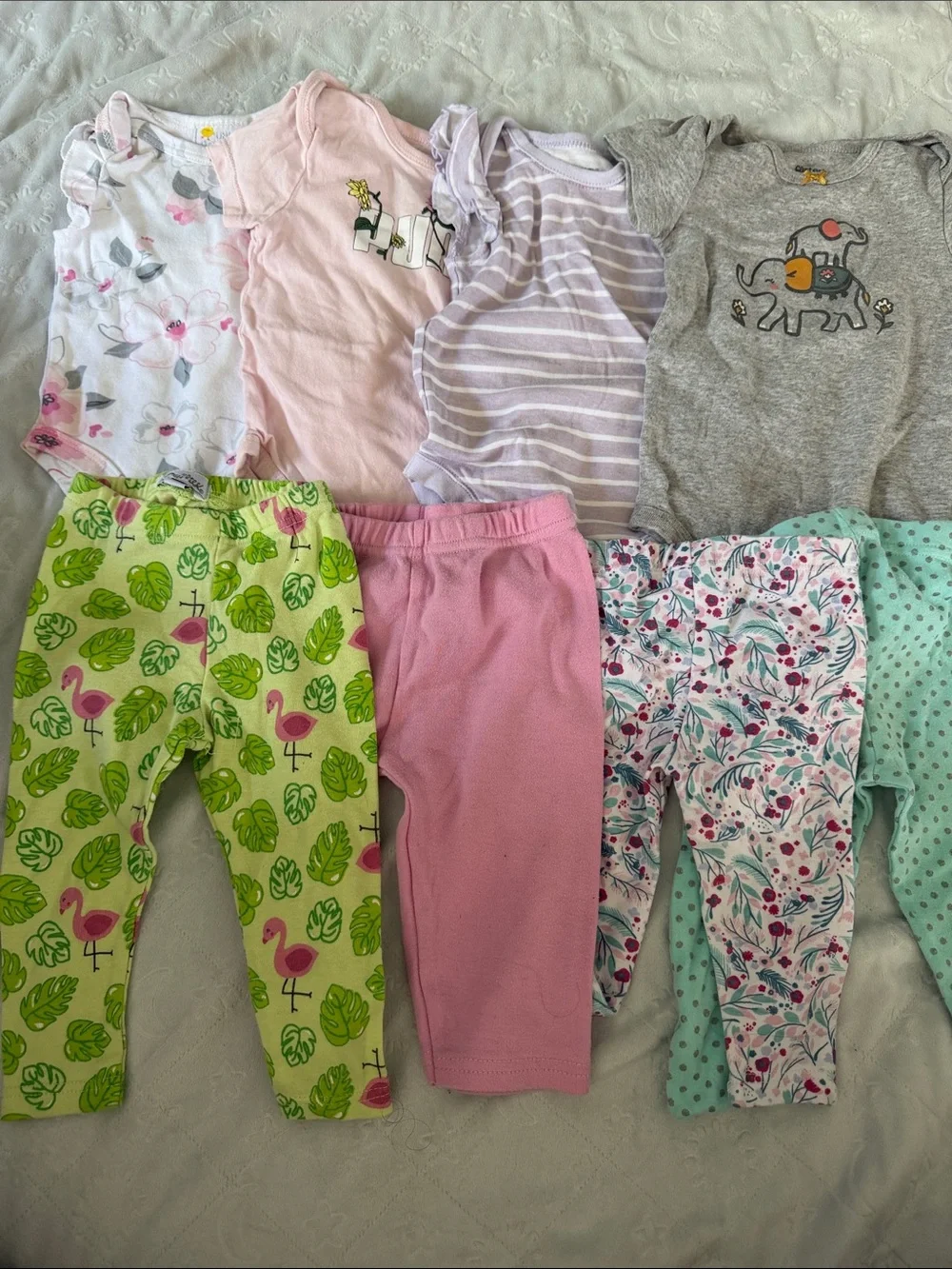 Baby Girls Mix n match Onesies & Leggings 6-9months